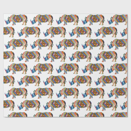 Papier Cadeau Rhinoceros Psychedelic Zebra (Plat)