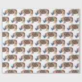 Papier Cadeau Rhinoceros Psychedelic Zebra Print (Plat)