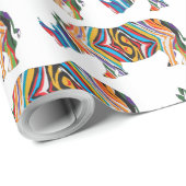 Papier Cadeau Rhinoceros Psychedelic Zebra Print (Coin rond)