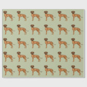 Papier Cadeau Rhodesian Ridgeback African Lion Chien Motif Vert (Plat)