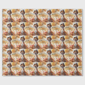 Papier Cadeau Rhodesian Ridgeback Autumn quitte Thanksgiving Art (Plat)