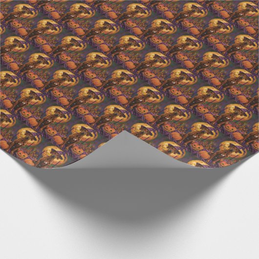 Papier Cadeau Rhodesian Ridgeback Chien Halloween sorcier Citrou (Coin)