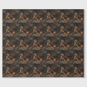 Papier Cadeau Rhodesian Ridgeback Citrouilles Halloween effrayan (Plat)