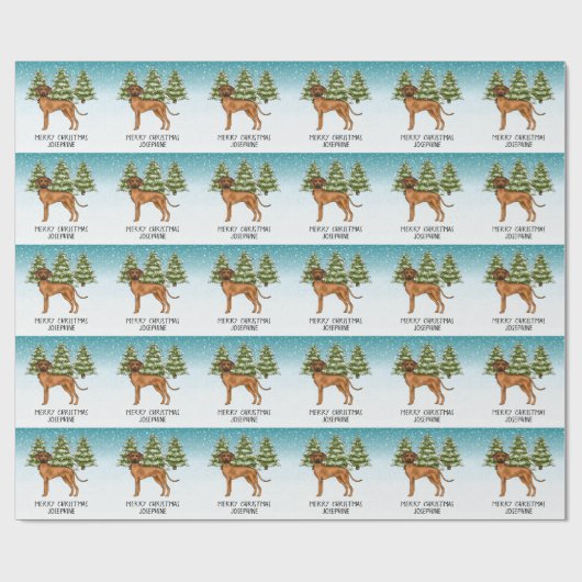 Papier Cadeau Rhodesian Ridgeback Lion Dog Snowy Winter Forest (Plat)