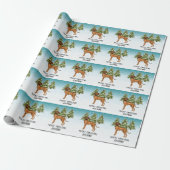 Papier Cadeau Rhodesian Ridgeback Lion Dog Snowy Winter Forest (Déroulé)
