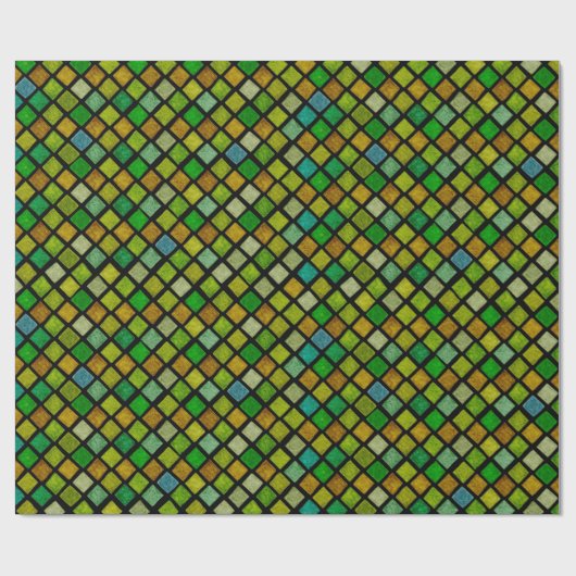 Papier Cadeau Rhombus verts (Plat)