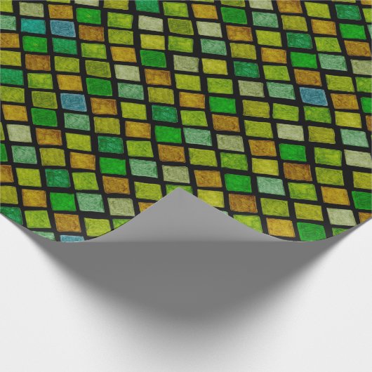Papier Cadeau Rhombus verts (Coin)