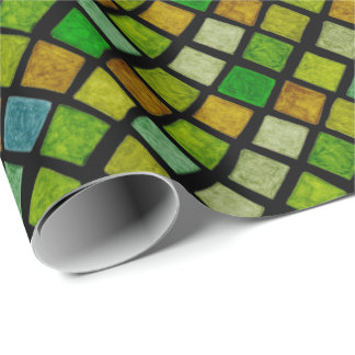 Papier Cadeau Rhombus verts