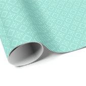 Papier Cadeau Rhombuses à Aqua Color (Coin rond)