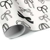 Papier Cadeau Ribbon Bow Pattern Christmas (Coin rond)