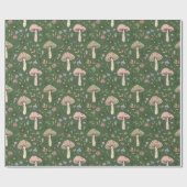 Papier Cadeau Rich Emerald Green Fungi Seamless Pattern (Plat)