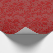 Papier Cadeau Riche rouge foncé floral torse Damask (Coin)
