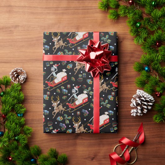 Papier Cadeau Rick et Morty | Christmas Reindeer Sleigh Motif (Cadeau de vacances)