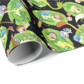 Papier Cadeau RICK ET MORTY™ | Motif de portails en panne (Coin rond)