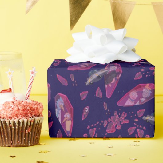 Papier Cadeau Rick et Morty Motif de temps de cristal (Fête d'anniversaire)