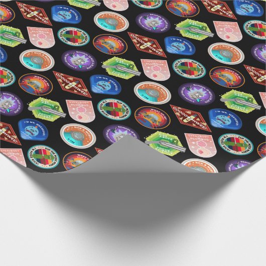 Papier Cadeau RICK ET MORTY™ | Motif des patchs d'espace externe (Coin)