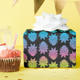 Papier Cadeau RICK ET MORTY™ | Rainbow Rick Head motif