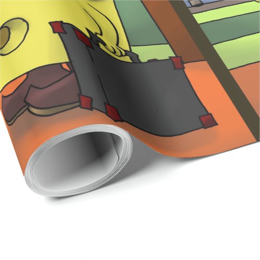 Papier Cadeau Rick London Art Ancien De La Cravate Fromage Comiq (Coin rond)