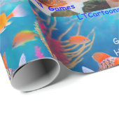 Papier Cadeau Rick London Fish Jouer "Go Fish" Carte Game Comic (Coin rond)