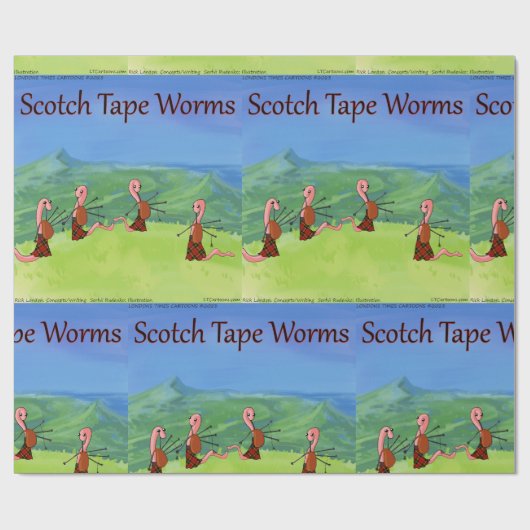 Papier Cadeau Rick London Funny Worms Of Scotland Comic (Plat)