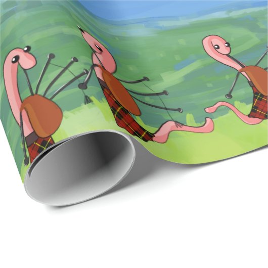 Papier Cadeau Rick London Funny Worms Of Scotland Comic (Coin rond)