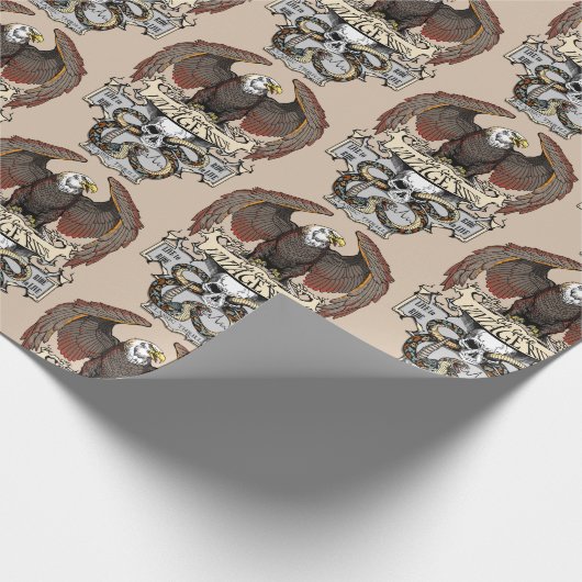 Papier Cadeau Ride To Live Live To Ride Biker design (Coin)