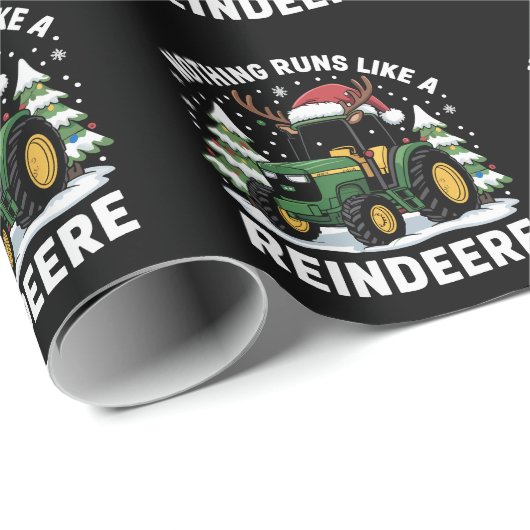 Papier Cadeau Rien Ne Fonctionne Comme Un Tracteur De Noël Reind (Coin rond)