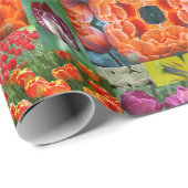 Papier Cadeau rien que des tulipes (Coin rond)