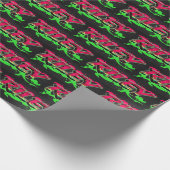 Papier Cadeau Riley prénom Graffiti red green (Coin)