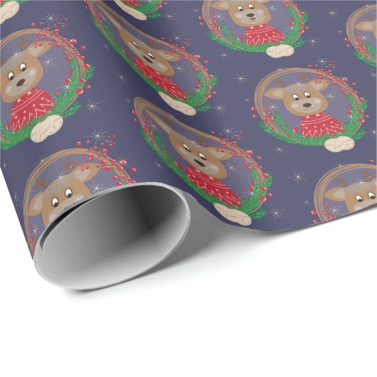 Papier Cadeau Rindeer en Vacances moche papier d'enrobage (Coin rond)