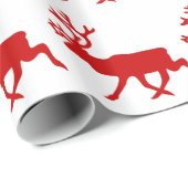 Papier Cadeau Rindeer rouge / Silhouette caribou (Coin rond)