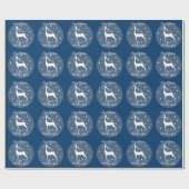 Papier Cadeau Rinder dans la neige Nom personnalisé (Plat)