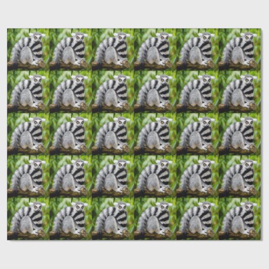 Papier Cadeau Ring-tailed lemur (Plat)