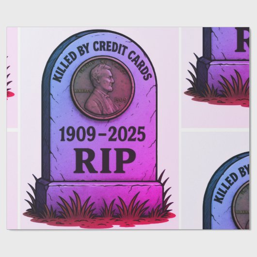 Papier Cadeau   RIP Lincoln Penny – Inflation Tombstone Design  (Plat)