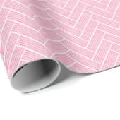 Papier Cadeau Ripple Herringbone en rose (Coin rond)