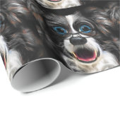 Papier Cadeau Rire drôle Frontière Collie Chien dans les lunette (Coin rond)