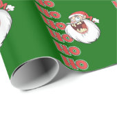 Papier Cadeau Rire fou du père noël (Coin rond)