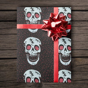 Papier Cadeau Rire Parties scintillant rouge Oeil crâne