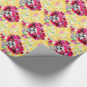 Papier Cadeau Rire Skeleton Woman dans Red Bonnet (Coin)