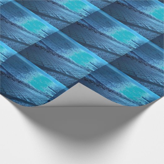 Papier Cadeau Rive mer, Sérénité Bleue Nature Photo (Coin)