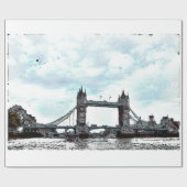 Papier Cadeau River Thames & Tower Bridge, Londres Angleterre (Plat)