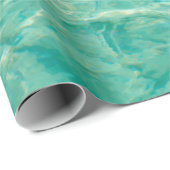 Papier Cadeau Rivière laquée marine de l'océan (Coin rond)