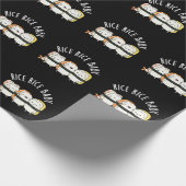 Papier Cadeau Riz Bébé Funny Sushi Alimentation Pun Dark BG (Coin)