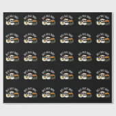 Papier Cadeau Riz Bébé Funny Sushi Roll Pun Dark BG (Plat)