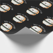 Papier Cadeau Riz Pour Vous Rencontrer Funny Sushi Pun Dark BG (Coin)