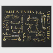 Papier Cadeau Roaring Années Gatsby Style Mariage Enveloppe cade (Plat)