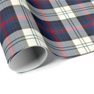Papier Cadeau Robe Clan Sutherland Tartan bleu et blanc Plaid