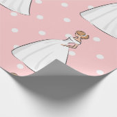 Papier Cadeau Robe de mariée blanche pour la fête prénuptiale ro (Coin)