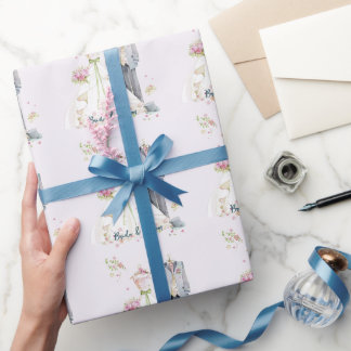 Papier Cadeau Robe de mariée de la mariée et du marié