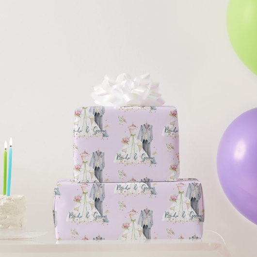 Papier Cadeau Robe de mariée de mariés (Cadeaux de fête)
